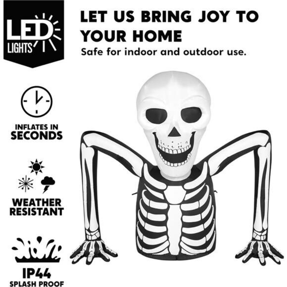Joiedomi 5.5 FT‎ Long Halloween Inflatables Outdoor Decorations, Skeleton - Picture 3 of 8